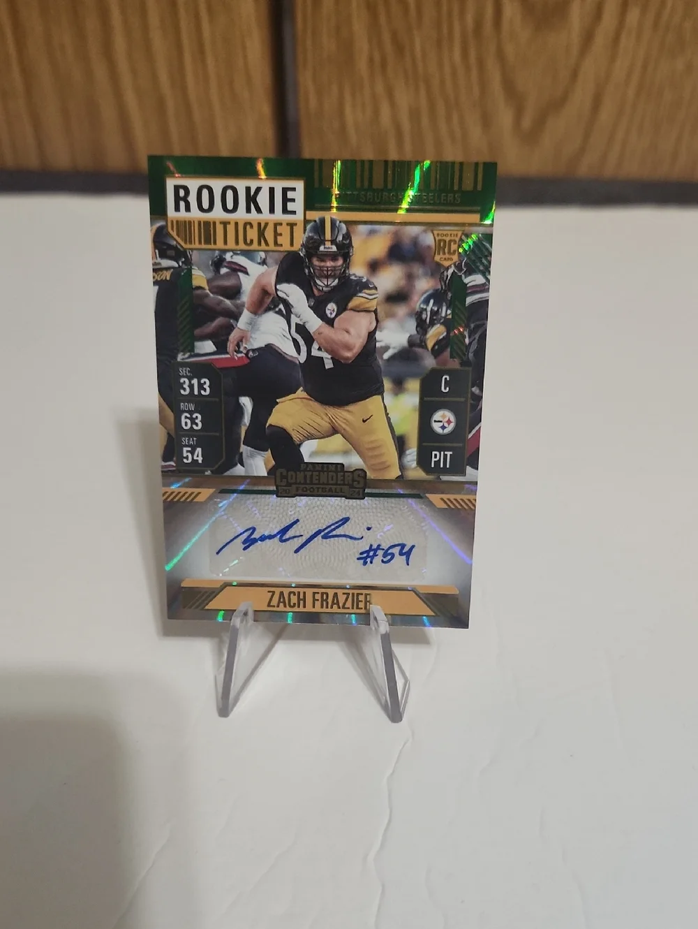 2024 Contenders Zach Frazier Rookie Ticket Green Auto (RC) Steelers #230 SP